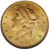 Image 1 : 1905-S $20 MS63 NGC. Lightly abraded overall with a fe