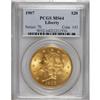 Image 1 : 1907 $20 MS64 PCGS. A bright, bold, and lustrous near-