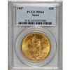 Image 1 : 1907 $20 Arabic Numerals MS64 PCGS. A lovely yellow-go