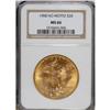 Image 1 : 1908 $20 No Motto MS66 NGC. Short Rays Obverse. The st