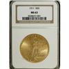 Image 1 : 1911 $20 MS63 NGC. A softly lustrous Select example, w