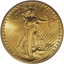 1911 $20 MS64 PCGS. The excellent luster and lovely co