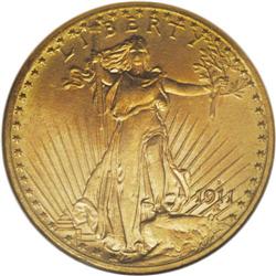 1911-D $20 MS66 NGC. A spectacular Gem example virtual
