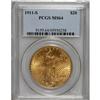 Image 1 : 1911-S $20 MS64 PCGS. Bright satiny luster gives the m