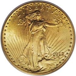 1912 $20 MS64 PCGS. An attractively preserved near-Gem