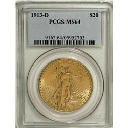 1913-D $20 MS64 PCGS. This date is generally available