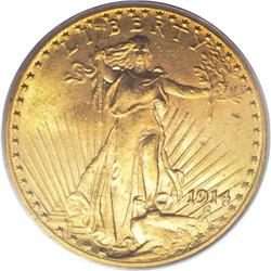 1914 $20 MS64 PCGS. Philadelphia Mint double eagles fr