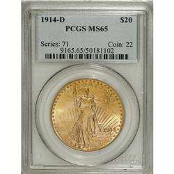 1914-D $20 MS65 PCGS. A shining Gem representative of