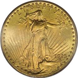 1915 $20 MS64 PCGS. Unlike certain other issues in the