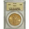 Image 1 : 1920 $20 MS63 PCGS. The yellow-gold surfaces are awash