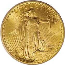 1923 $20 MS65 PCGS. A shining amber-gold representativ