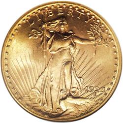 1923 $20 MS65 NGC. Many 1923 twenties were melted in t