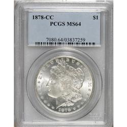 1878-CC S$1 MS64 PCGS. This decisively struck and near