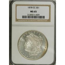 1878-CC S$1 MS65 NGC. This highly lustrous Gem has fla