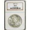 Image 1 : 1880-S S$1 MS67 NGC. Sharply struck and lightly toned,
