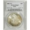 Image 1 : 1881-CC S$1 MS65 PCGS. Ex: GSA. Pale peach and gold bl