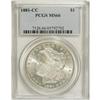 Image 1 : 1881-CC S$1 MS66 PCGS. A semi-prooflike and virtually