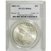 Image 1 : 1881-CC S$1 MS66 PCGS. Silver-gray surfaces display hi