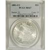 Image 3 : 1881-CC S$1 MS67 PCGS. Skimpy bullion deposits in Cars