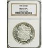 Image 1 : 1881-CC S$1 MS63 Deep Mirror Prooflike NGC. This light