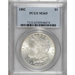 1882 S$1 MS65 PCGS. Booming luster and a razor-sharp s