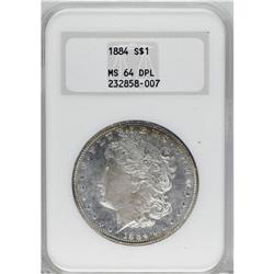 1884 S$1 MS64 Deep Mirror Prooflike NGC. The fields ar