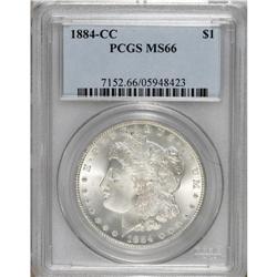 1884-CC S$1 MS66 PCGS. An absolutely beautiful coating