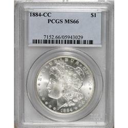 1884-CC S$1 MS66 PCGS. A wisp of chestnut toning on th