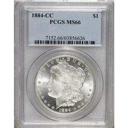 1884-CC S$1 MS66 PCGS. VAM-7. A semi-prooflike Carson