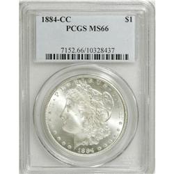 1884-CC S$1 MS66 PCGS. Highly lustrous surfaces give o