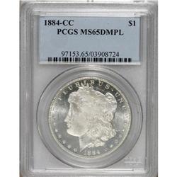 1884-CC S$1 MS65 Deep Mirror Prooflike PCGS. Intense w