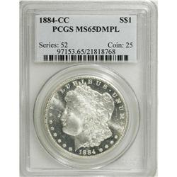 1884-CC S$1 MS65 Deep Mirror Prooflike PCGS. Icy devic