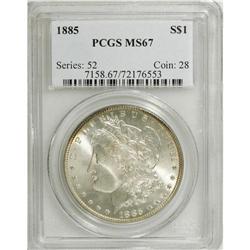1885 S$1 MS67 PCGS. The design elements are well impre