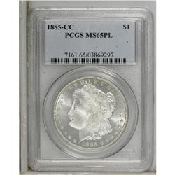 1885-CC S$1 MS65 Prooflike PCGS. The reflectivity and