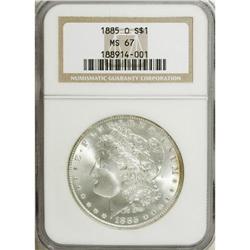 1885-O S$1 MS67 NGC. An impressive piece with highly l