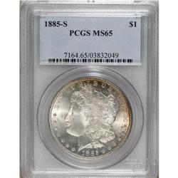 1885-S S$1 MS65 PCGS. This is a scarce San Francisco M
