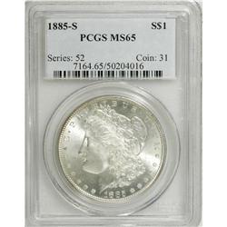 1885-S S$1 MS65 PCGS. VAM-4. Diagnostic doubling of 18