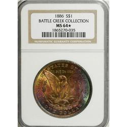 1886 S$1 MS64 S NGC. Ex: Battle Creek Collection. The