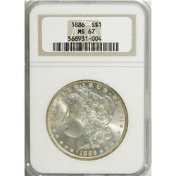 1886 S$1 MS 67 NGC. A spectacular dollar with nearly m