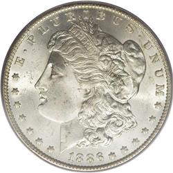 1886-O S$1 MS64 PCGS. The 1886-O is an important condi
