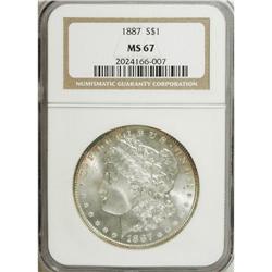 1887 S$1 MS67 NGC. A sharply detailed Superb Gem with