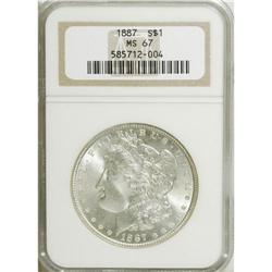 1887 S$1 MS67 NGC. There is no visible toning on eithe