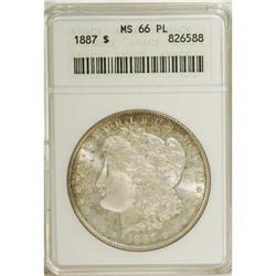 1887 S$1 MS66 Prooflike ANACS. Freckled golden-brown a