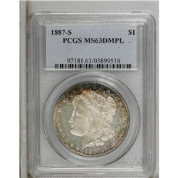 1887-S S$1 MS63 Deep Mirror Prooflike PCGS. Highly ref