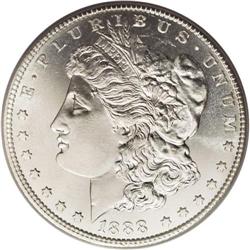 1888-S S$1 MS65 PCGS. The strike on this piece is razo