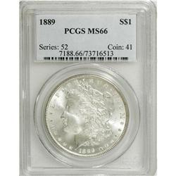 1889 S$1 MS66 PCGS. Lovely silver-white toning blanket