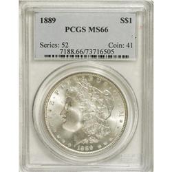 1889 S$1 MS66 PCGS. Well struck with bright, snow-whit