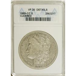 1889-CC S$1 --Cleaned--ANACS. VF20 Details. This key da