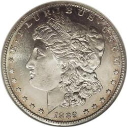 1889-S S$1 MS65 Deep Mirror Prooflike ANACS. With a mi
