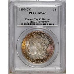 1890-CC S$1 MS63 PCGS. Ex: Carson City Collection. Bla